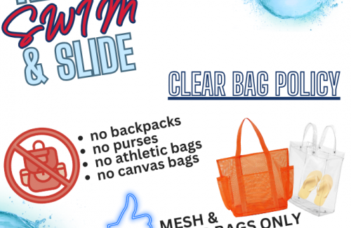 Reno Swim & Slide Clear Bag Policy, No Backpacks, No Purses, No Athletic Bags, No Canvas Bags, Etc. - Clear and Mesh Bags ONLY