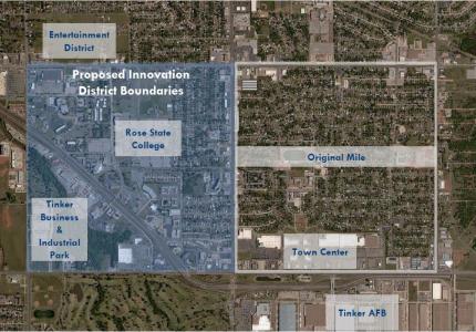 Aerial view map of the innovation district