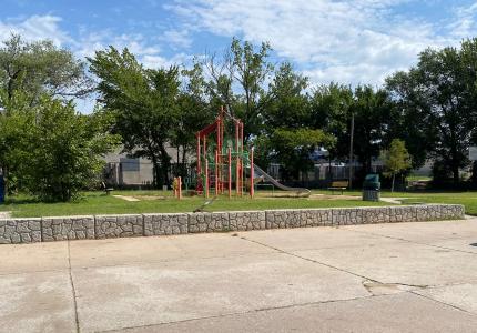 Image of playground from the street