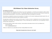 Sample of online survey landing page