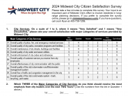 Sample of paper survey being mailed to residents