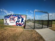 Mural at newly renovated Reed Ballpark