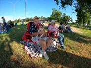 Family in patriotic outfits