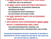 Appliance Drop-Off Rules