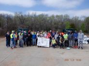 Group of volunteers from Mid-America park clean up