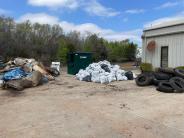 Piles of trash after Mid-America Park clean up