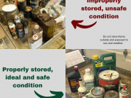 Proper vs improper item storage examples