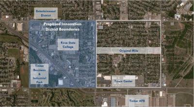 Aerial view map of the innovation district