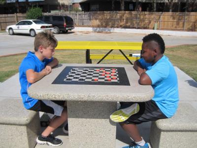 Boys Playing Checkers