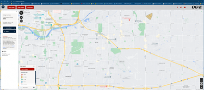 Screen Shot of OGE Outage Map