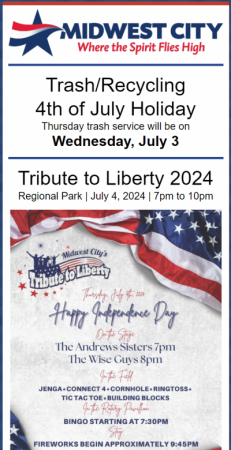 July 2024 Newsletter with updates on 4th of July Holiday, Trash Service and more