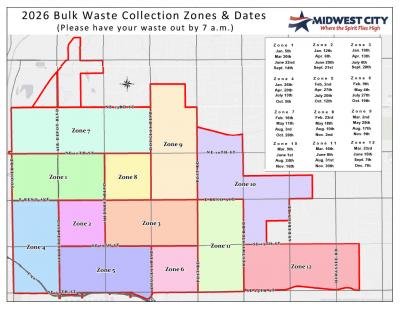 2026 Bulk Waste Calender and Zones