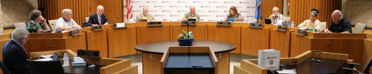 City Council of Midwest City past City Council meeting in chambers in Midwest City Hall