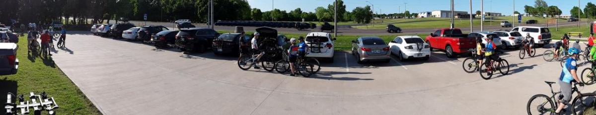 Image of panned parking lot showing a full parking lot at Soldier Creek Industrial Park Grand Opening  Event