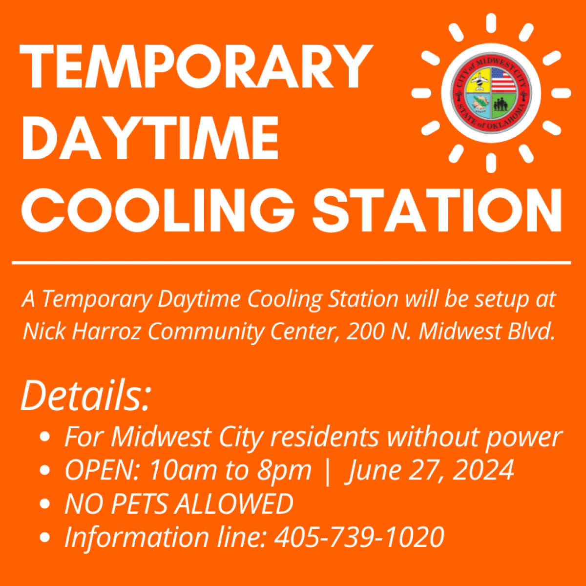 TEMPORARY DAYTIME COOLING STATION GRAPHIC WITH RULES 