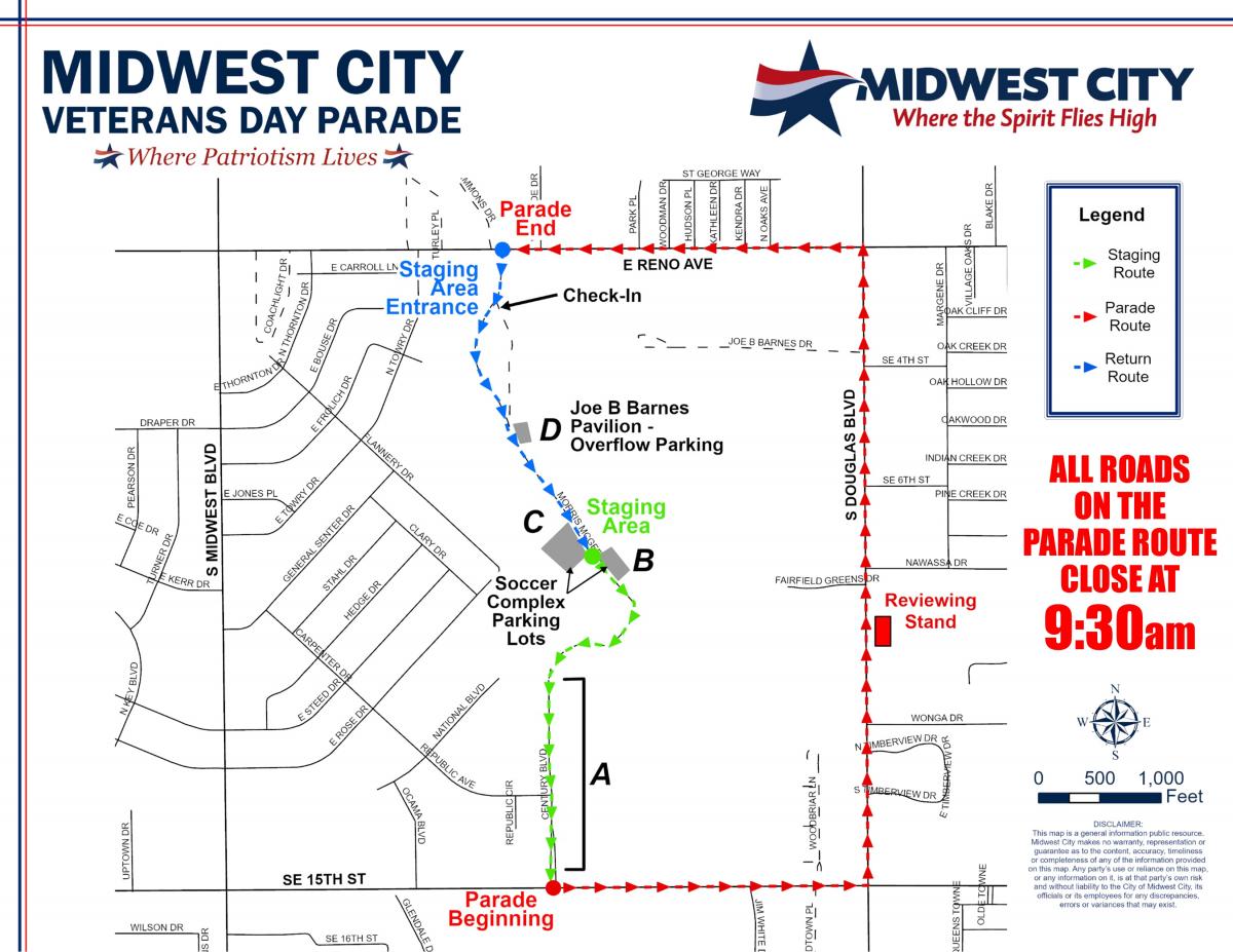 Veterans Day Parade Map